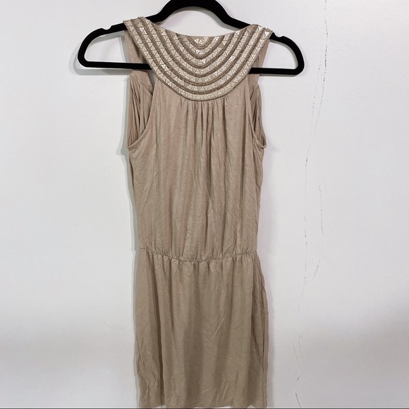 Knit Embellished Draped Dress Champagne - Picture 12 of 15